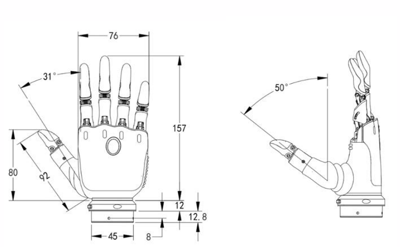 Ohand S001 Dimension Drawing